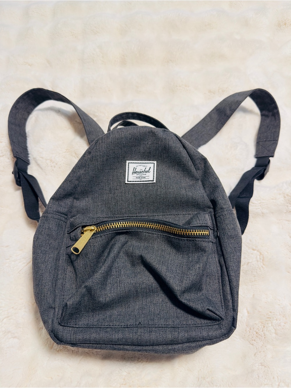 Herschel Supply Company Dark Gray Mini Backpack with Gold Zipper